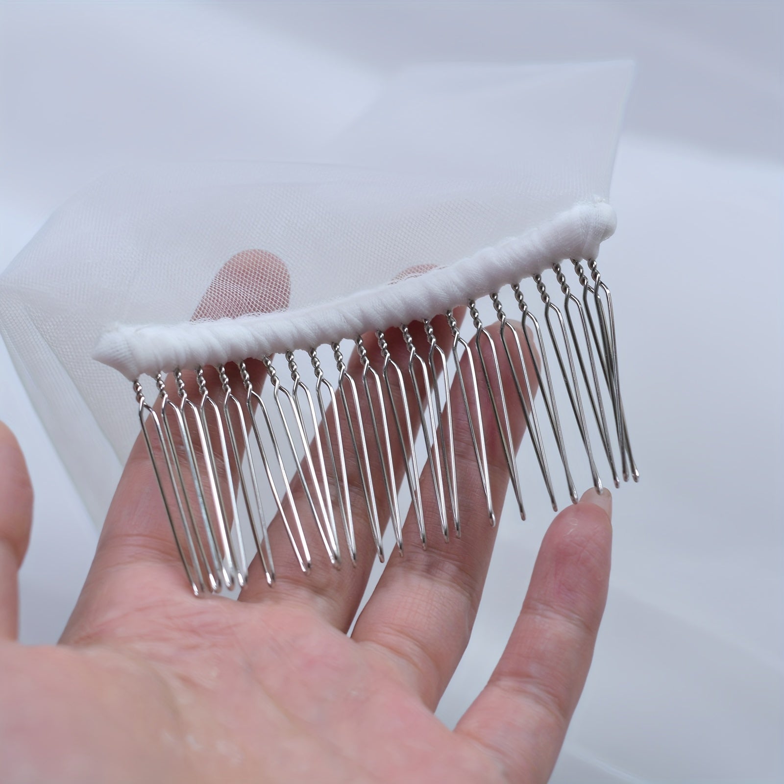 Double Layer Bridal Veil with Comb 100 Nylon Mesh Hand Wash No Printing
