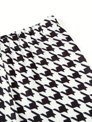 Girls Houndstooth Leggings Slim Fit Stretchy Casual Pants