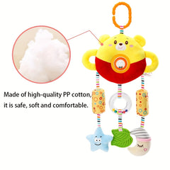 Bear Hanging Rattle Toy Stroller Toys Animal Rattle Toy With Wind Bell Teether