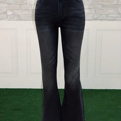 High Waist Medium Stretch Boot Cut Jeans Retro Vintage Bell Bottoms