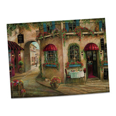 4pcs Vintage Street Pattern Placemat Linen Holiday Accessory