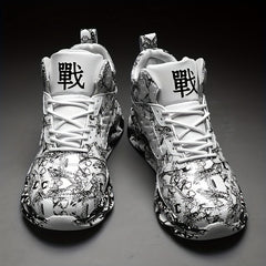 Boys Camo Lace Up Sneakers Breathable Non-slip Running Basketball Shoes