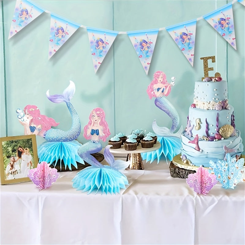 Triangle Flag Banner Pennant DIY Decoration Animals Mermaid Donut Theme
