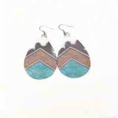 Vintage Teardrop PU Earrings Party Wear