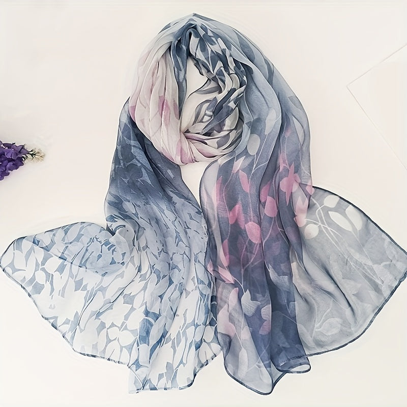 Floral Print Thin Scarf Sunscreen Shawl Silk Head Wraps