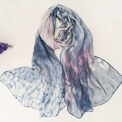 Floral Print Thin Scarf Sunscreen Shawl Silk Head Wraps