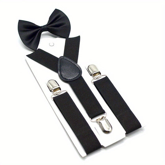 Kids Strap Bow Tie Suit Bow Accessory Baby Strap Clip Adjustable Pants Clip