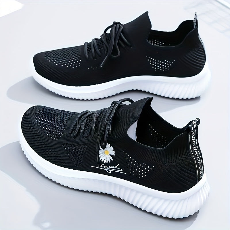 Women's Knitted Sock Sneakers Breathable Lace Up Sports Shoes