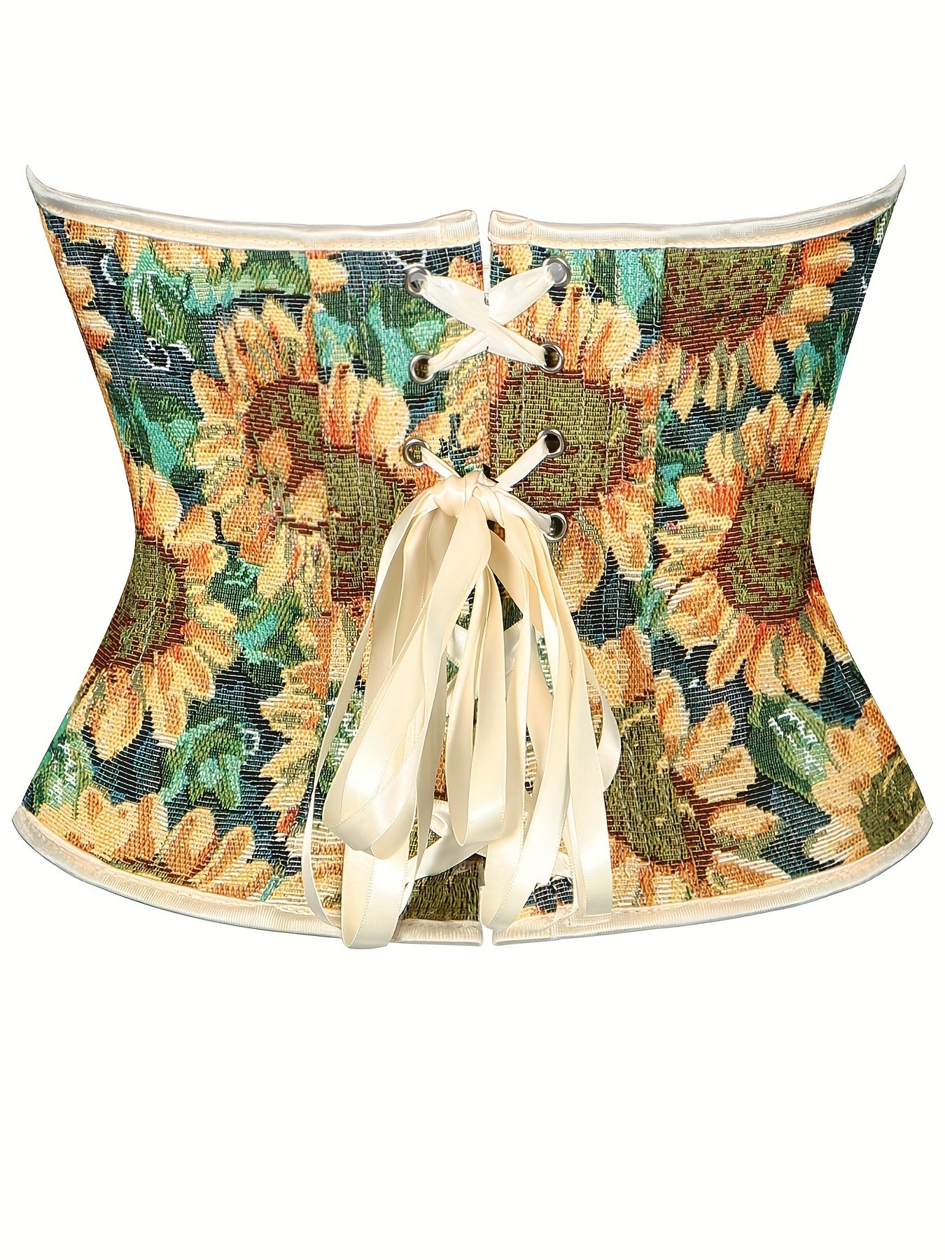 Floral Print Corset Tummy Control Push Up Body Shaper