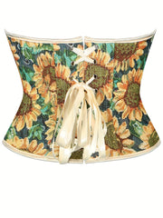 Floral Print Corset Tummy Control Push Up Body Shaper