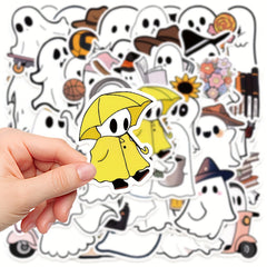50pcs Small Ghost Stickers Waterproof for Car Guitar Skateboard Phone Laptop