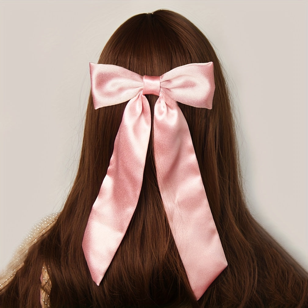 Satin Silky Bow Hair Clip Back Head Clip Hair Accessories for Women