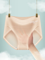 6pcs Striped Fabric Briefs Mid Waist Cotton Panties