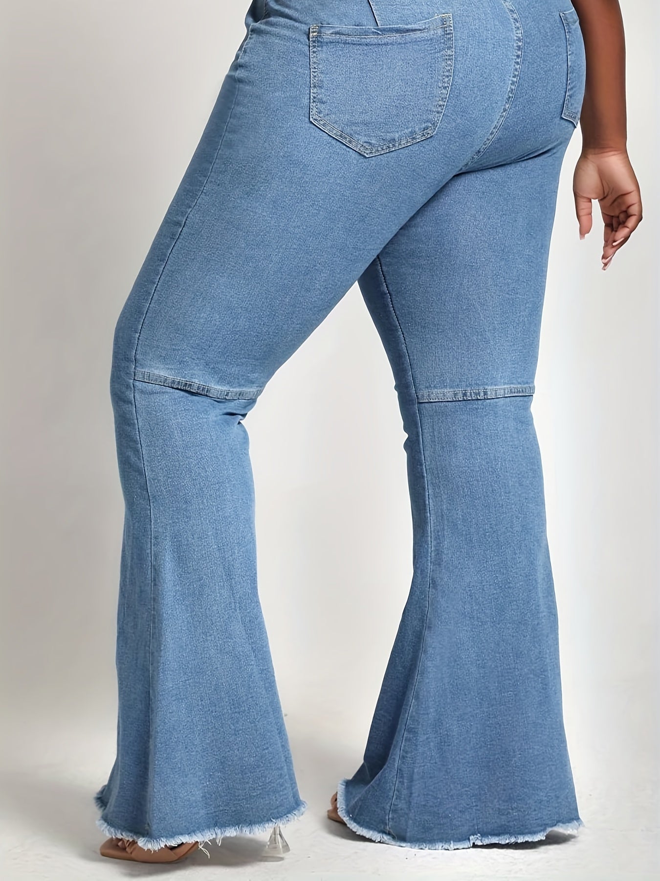 Mid-Stretch Flare Leg Jeans Button Fly