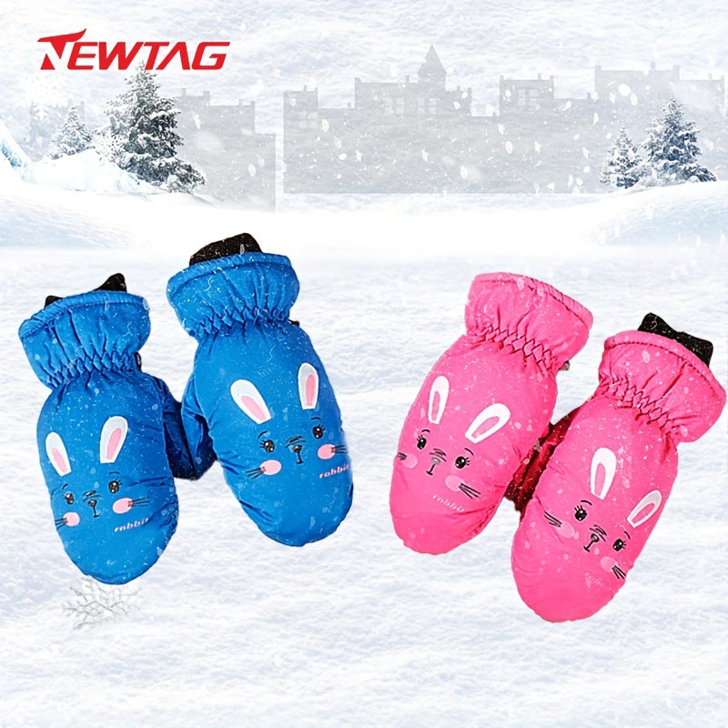Kids Winter Skiing Gloves Thickened Cartoon Snow Playing Gloves