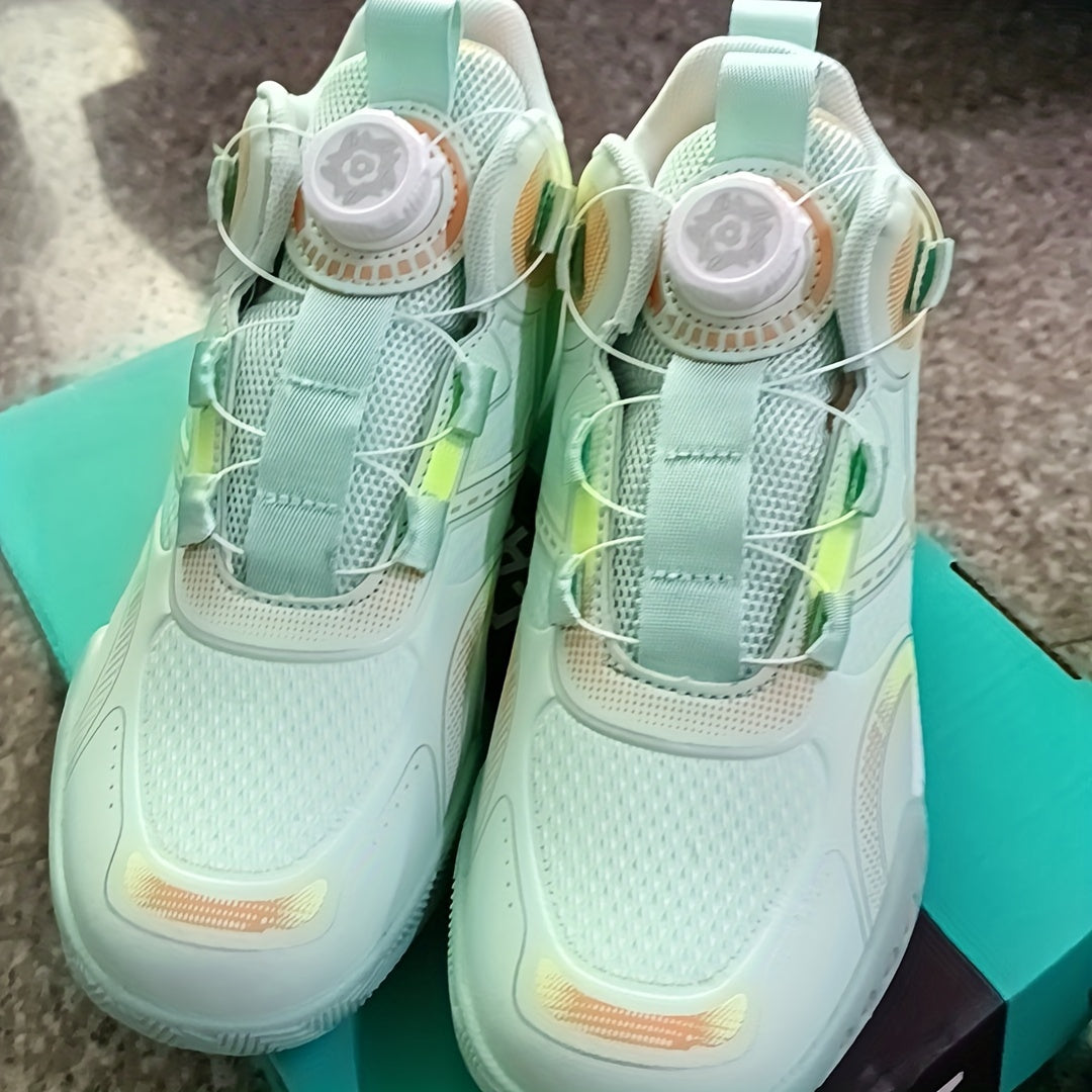 Boys' Rotating Buckle Basketball Shoes Non Slip Sneakers