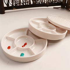 Circular Plastic Palette w/ Cover Acrylic Watercolor Paint Art Pigment Palette