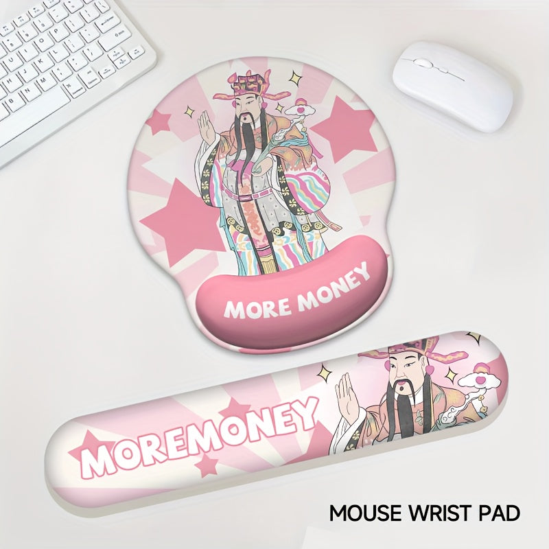 Pink God Of Wealth Wrist Guard Mouse Pad Anti Slip Bracelet