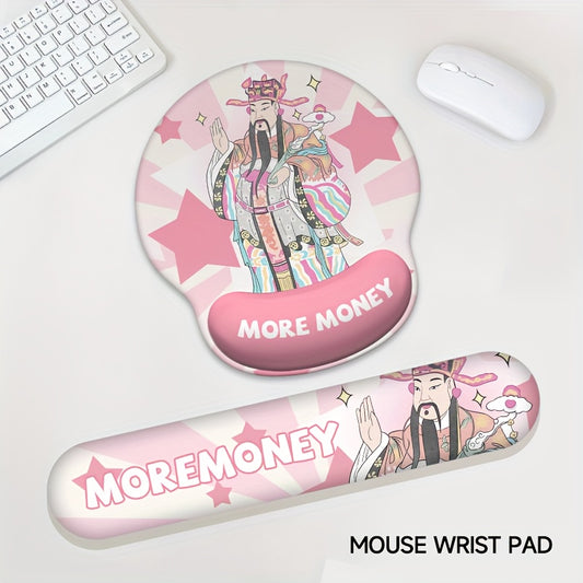 Pink God Of Wealth Wrist Guard Mouse Pad Anti Slip Bracelet
