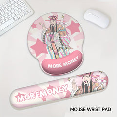 Pink God Of Wealth Wrist Guard Mouse Pad Anti Slip Bracelet