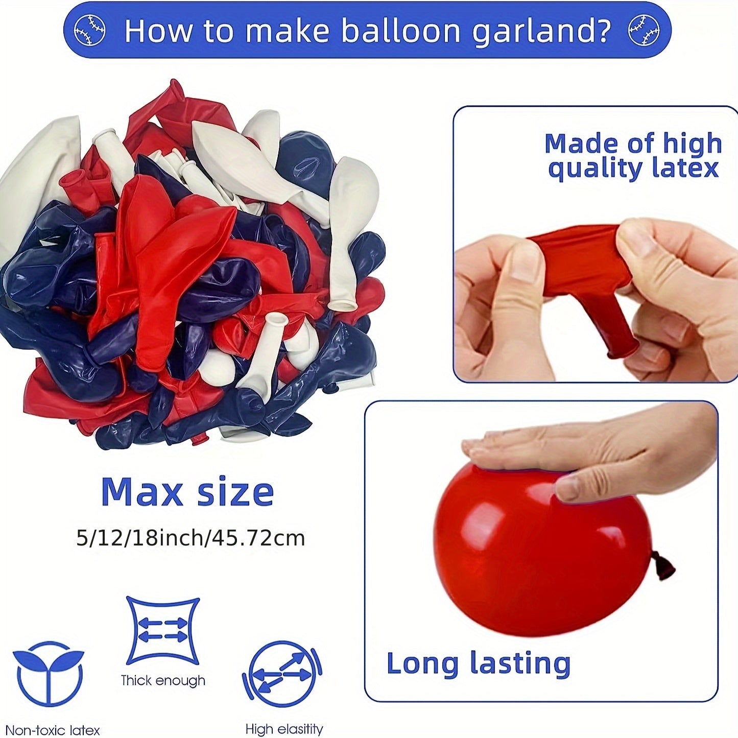 123pcs Baseball Balloon Toy Set Sports Theme Birthday Party Supplies