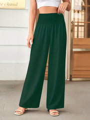 Solid Pleated Wide Leg Pants Casual Loose Pants