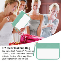 Clear PVC Flat Pouch Cosme Bag with Wristlet