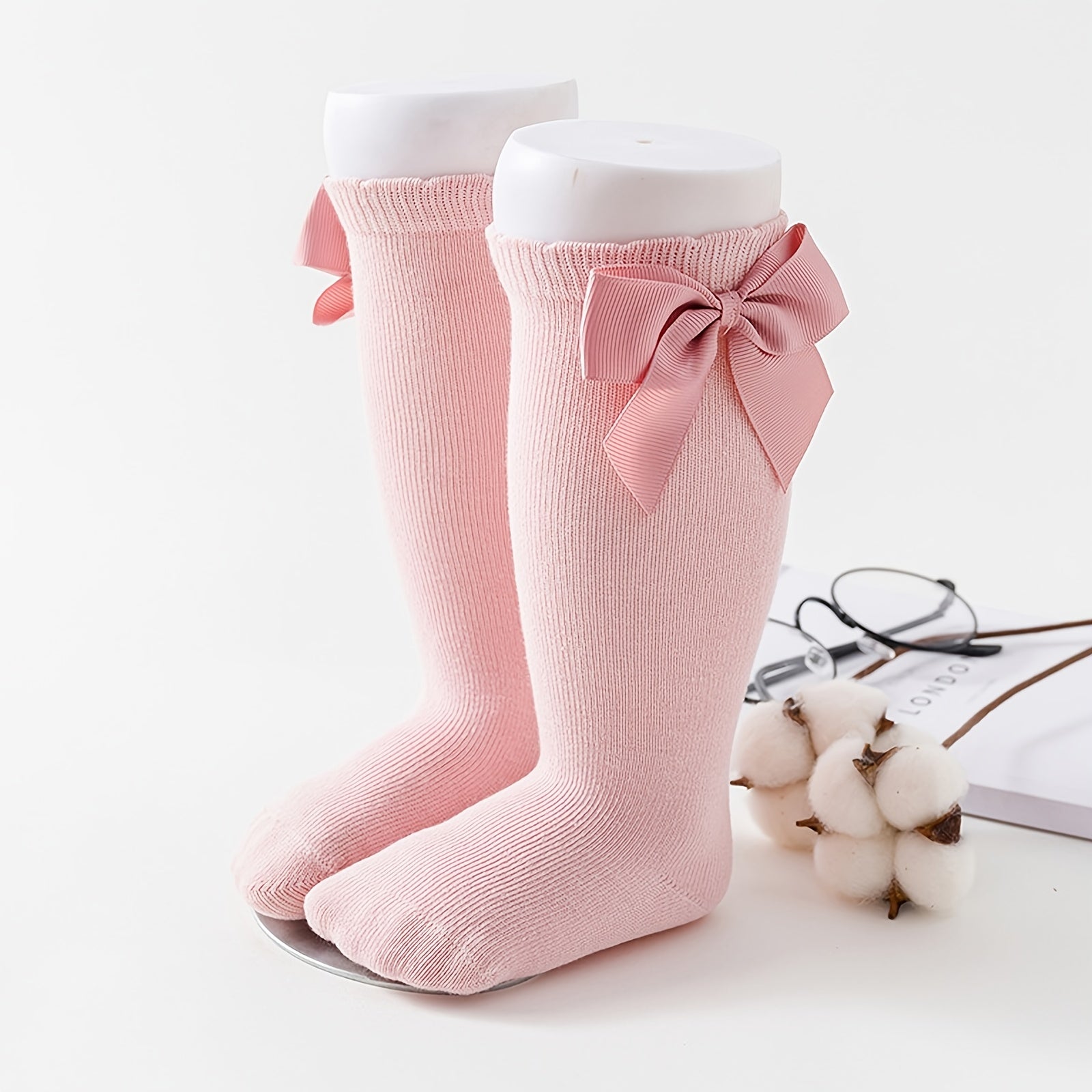 Baby Girls Princess Socks Bow Knee High Socks For Newborn Infants Toddlers