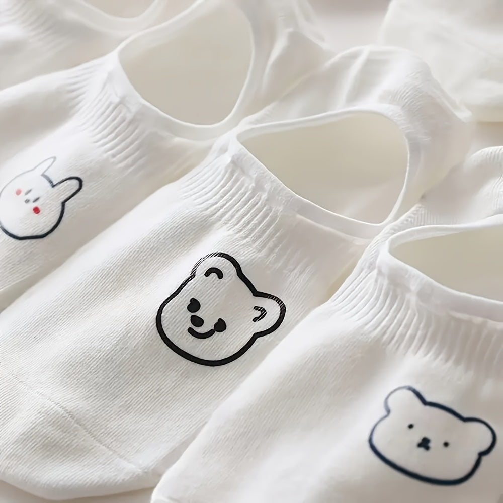 9 Pairs Animal Print Socks Cartoon Design Women's Stockings