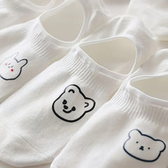9 Pairs Animal Print Socks Cartoon Design Women's Stockings