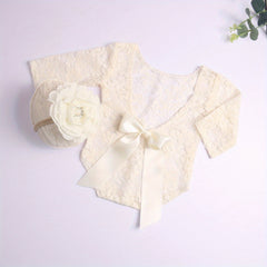 Infant Flower Headband Romper & Triangle Top Set
