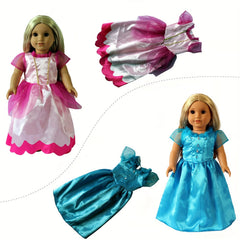 Complete Princess Doll Clothes Set for 45-72 cm Dolls, 6 Outfits, Christmas Gift