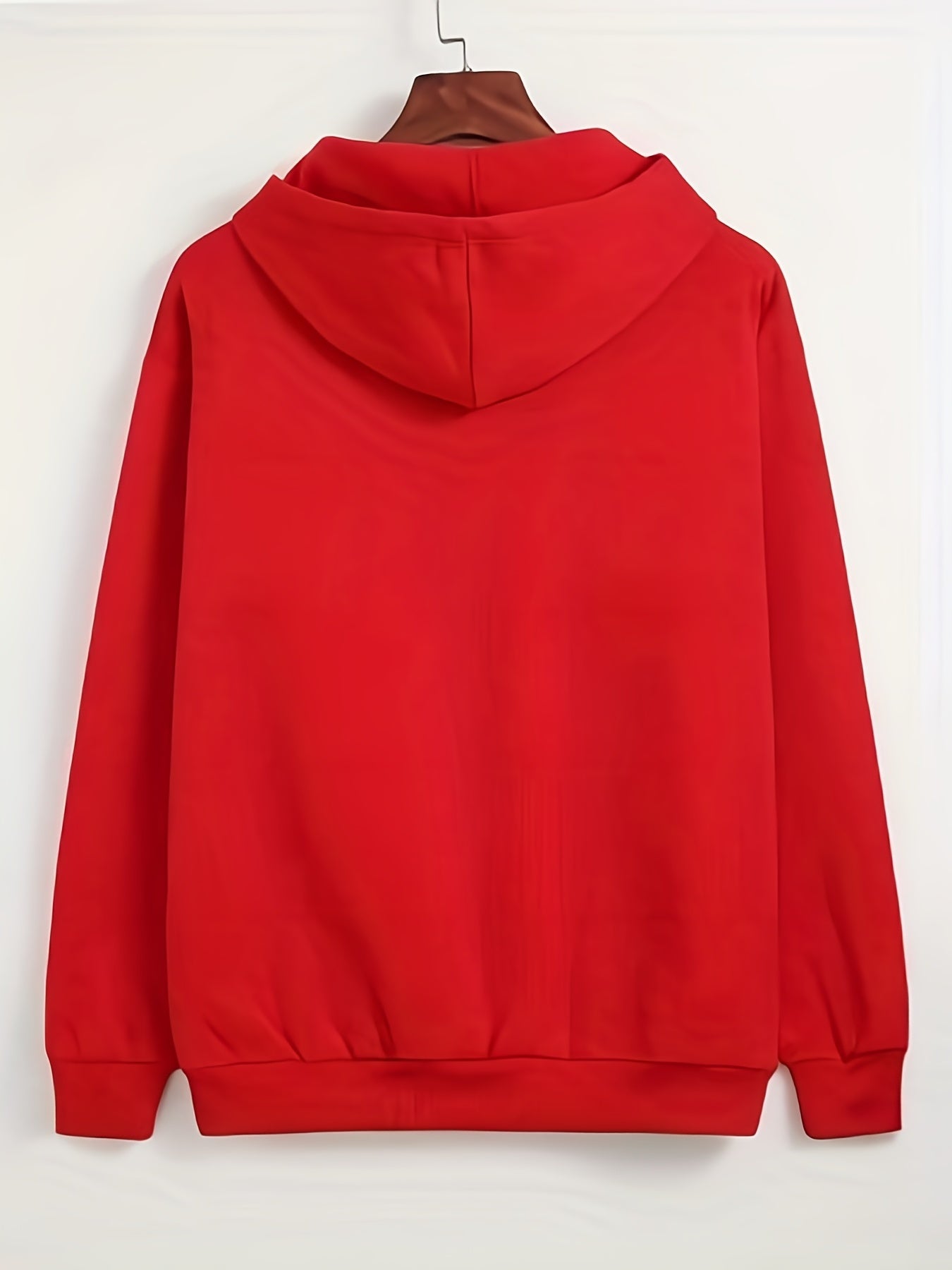 Solid Kangaroo Pocket Hoodie Casual Long Sleeve Drawstring Hoodies Sweatshirt