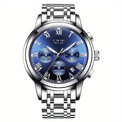 LIGE Golden Men Watches Waterproof Steel Bracelet Wristwatch