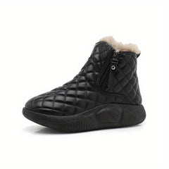 Thick Fleece Winter Snow Boots with Side Zipper