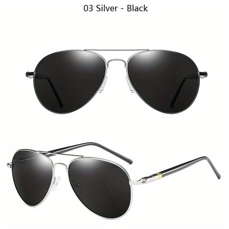 Men's Mixed Alloy Polarized Sunglasses Vintage Pilot Sun Glasses