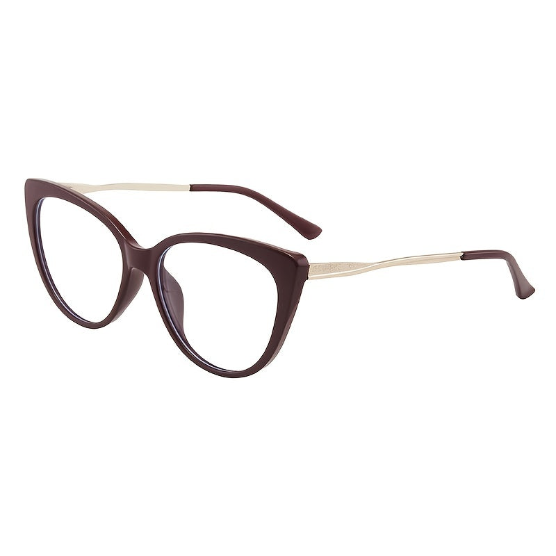 Cat Eye Frame Clear Light Blocking Glasses Stylish Discoloration Glasses