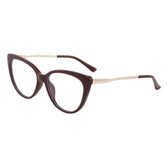 Cat Eye Frame Clear Light Blocking Glasses Stylish Discoloration Glasses