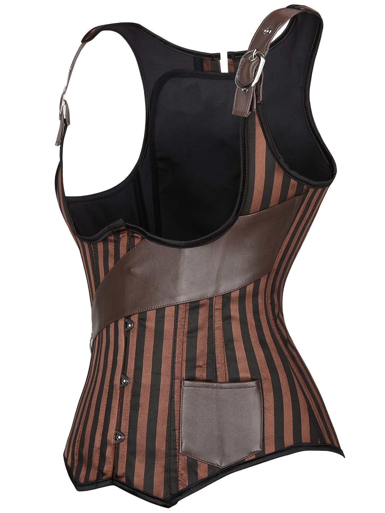Striped Lace Up Shaping Tops Waist Trainer Tummy Control