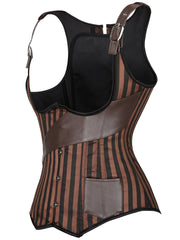 Striped Lace Up Shaping Tops Waist Trainer Tummy Control
