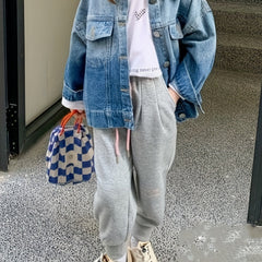 Girls' Ombre Denim Jacket Street Outwear Kids Outfit