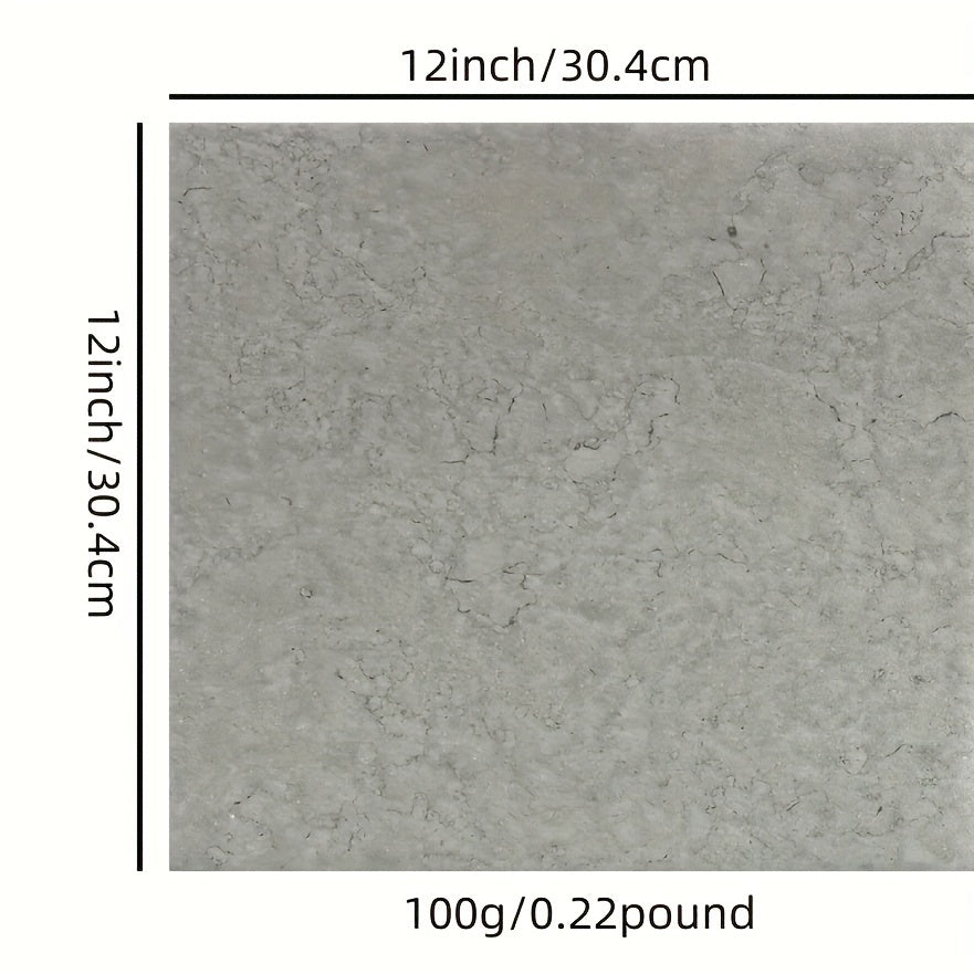 10pcs Gery Marble Adhesive Floor Tiles 30x30 PVC Waterproof Tiles