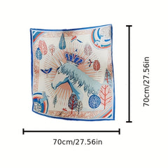 Unicorn Pattern Bandana Silk Scarf Casual Shawl