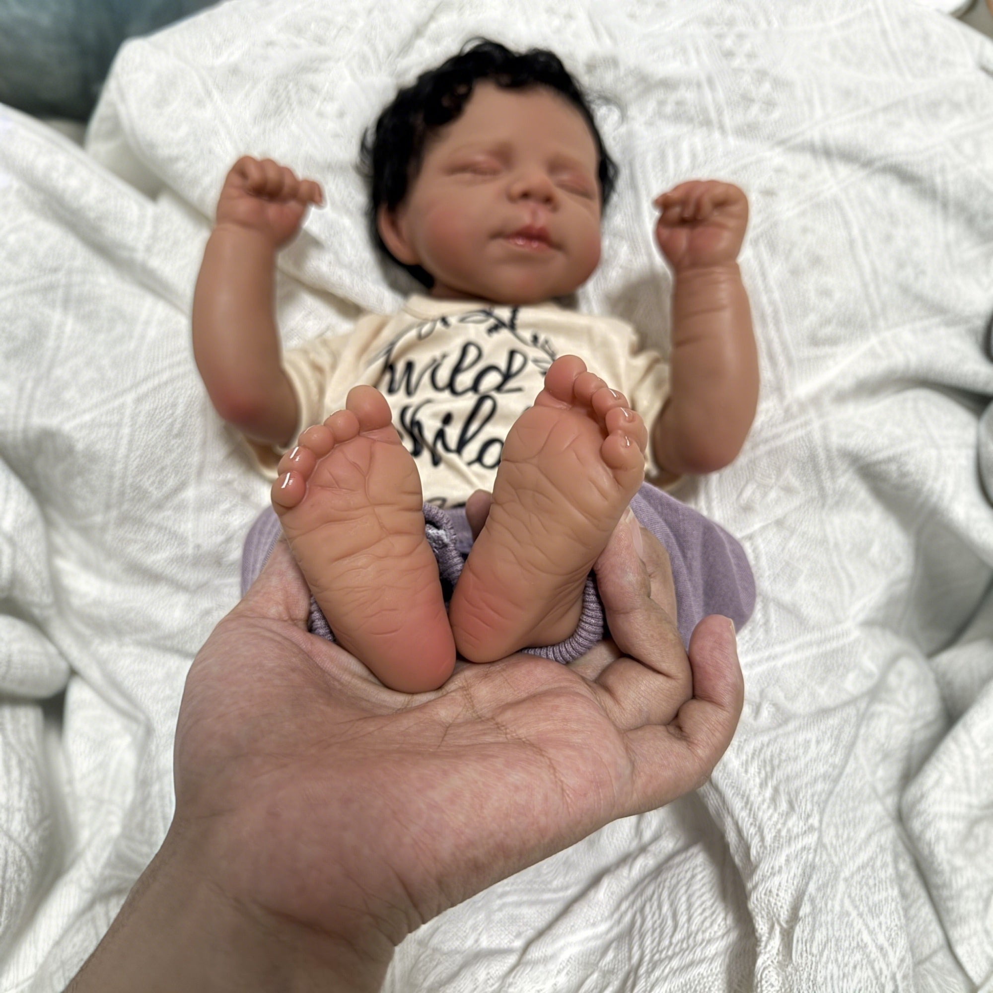 17in Reborn Baby Doll Cloth Body Toy with Light Beige Limb