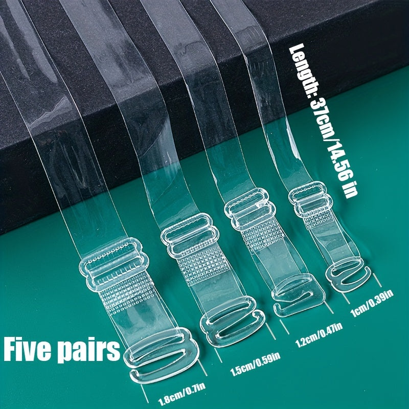 5 Pairs Transparent Shoulder Straps Invisible Adjustable Underwear Straps