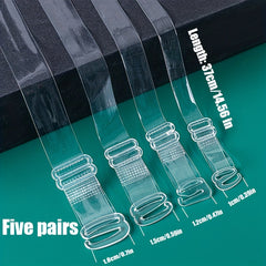 5 Pairs Transparent Shoulder Straps Invisible Adjustable Underwear Straps