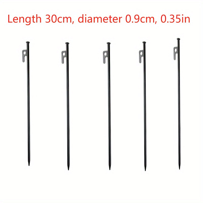 5pcs Lengthened & Thickened Steel Tent Nails for Camping, Beach, Ground
