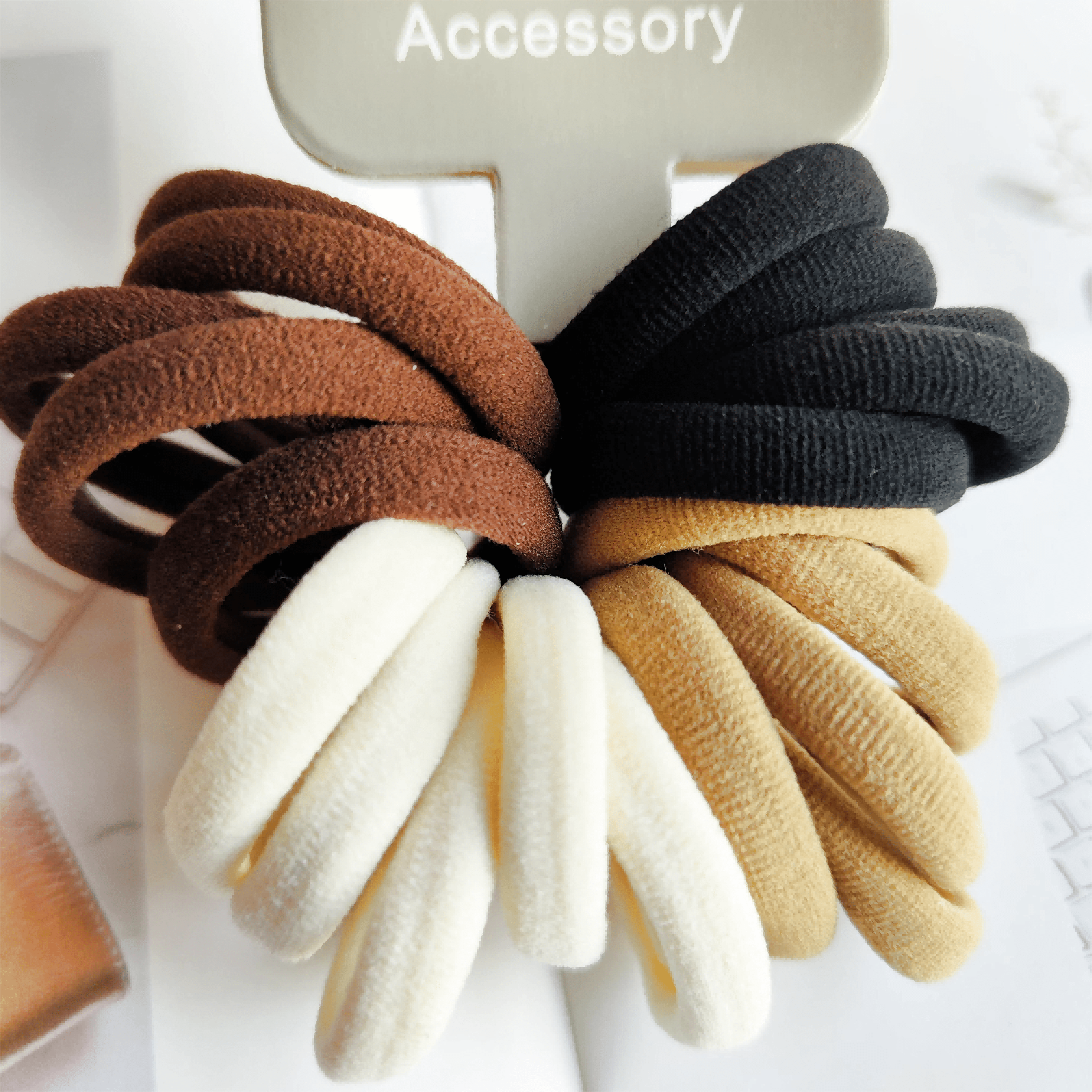 20pcs Large Nylon Hair Ties Thick Hair Bands No Crease No Damage For Women