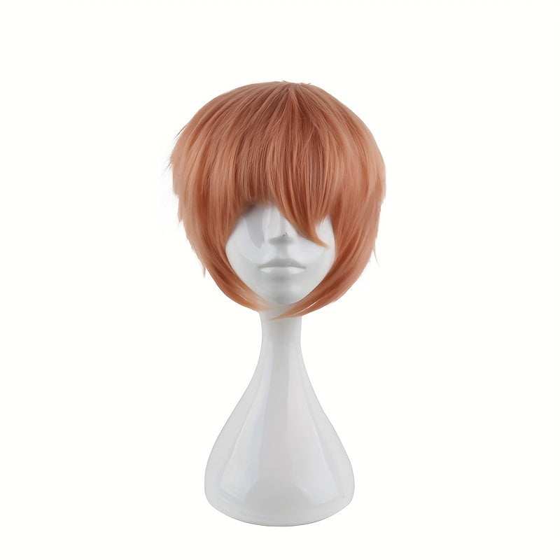 Brown Funky Dress Up Wig For Men Synthetic Fiber Wig For Costume Party Use