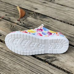 Colorful Pattern Flat Skate Shoes Lightweight Sneakers